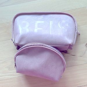 Beis Atlas Pink cosmetic pouches